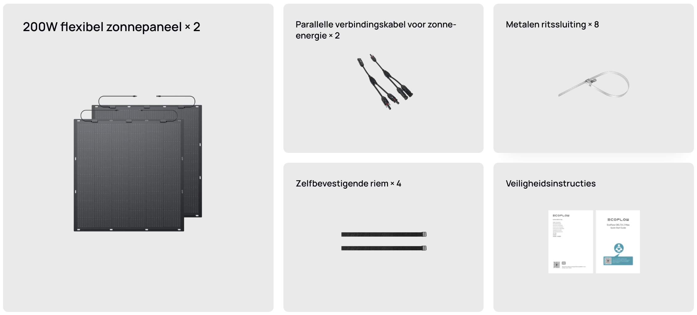 Ecoflow 200W Flexible Solar Panel in de verpakking