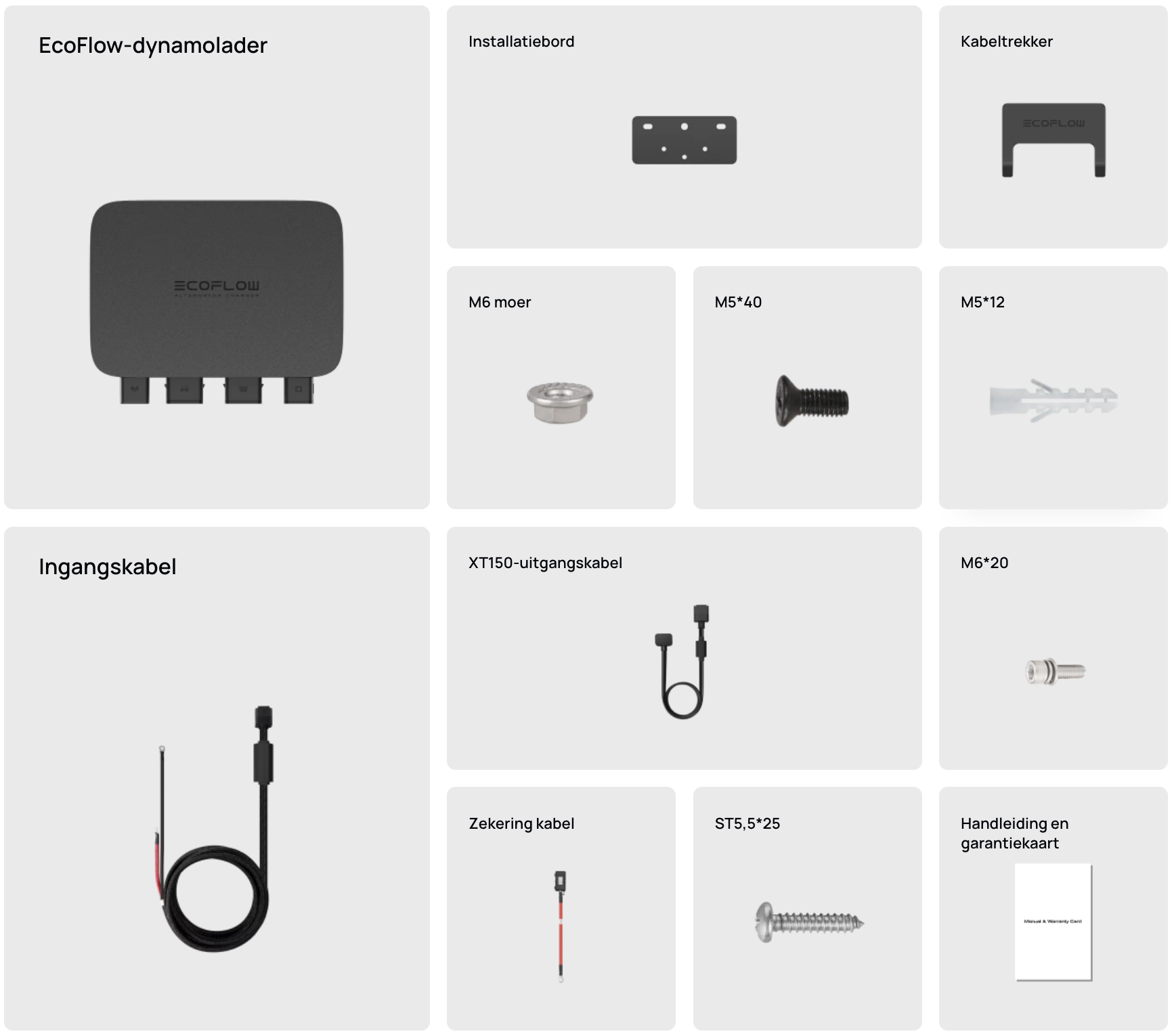 Ecoflow Alternator Charger in de verpakking