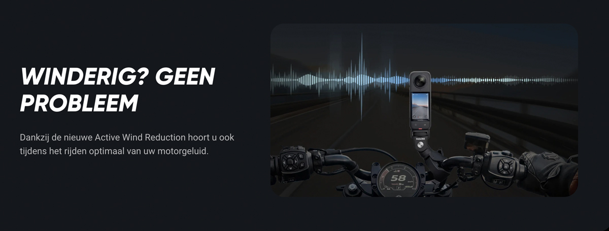 Insta360 X4 Motorcycle Kit XXL microfoon met windruis filter