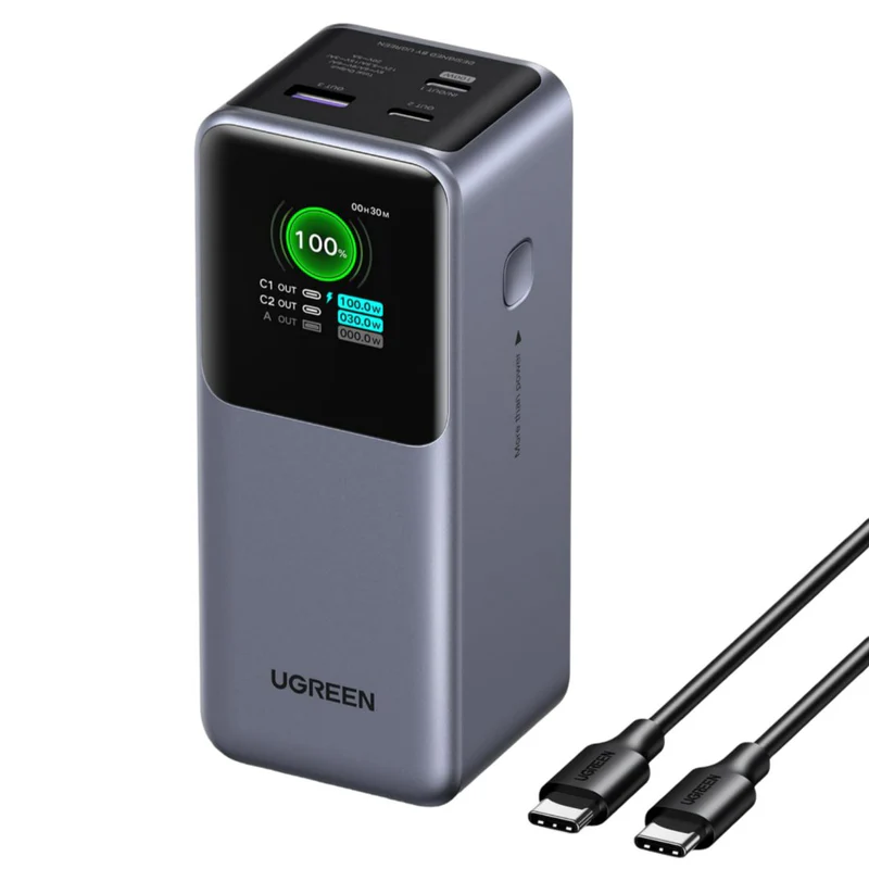 UGREEN 20000mAh Powerbank 130W compacte en lichtgewicht powerbank voor laptop, tablet en telefoon