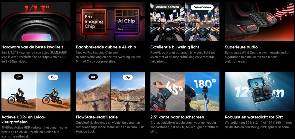 Insta360 Ace Pro 2 eigenschappen en specificaties
