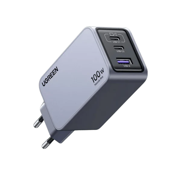 Ugreen Nexode Pro 100W Travel Charger inclusief gratis USB-C kabel 100 watt
